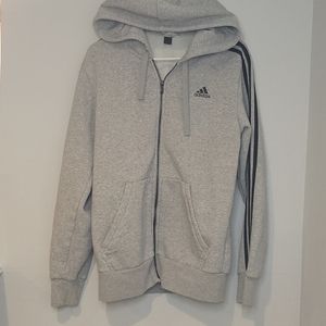 ADIDAS ESSENTIAL 3 STRIPE FLEECE HOODIE